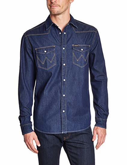 Рубашка мужская джинсовая Wrangler W5834O11E Рубашка мужская джинсовая Wrangler W5834O11E