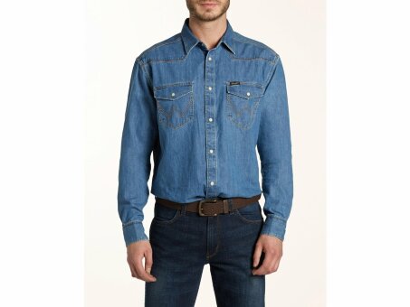Рубашка мужская джинсовая Wrangler W5834O14E Рубашка мужская джинсовая Wrangler W5834O14E